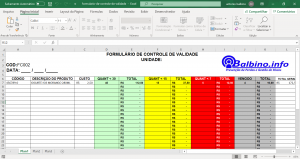 planilha de controle de validade de produtos